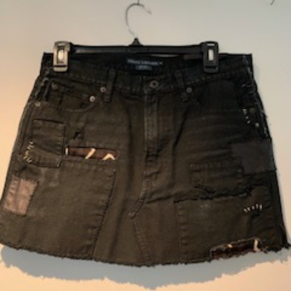Ralph Lauren embellished black patch denim skirt (new , no tags)